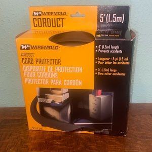 NWT Wiremold Corduct Cord Protector. 5feet. Dark brown.